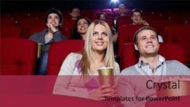  Presentation with movie - Presentation theme with four dotted line arrows point background and a sky blue colored foreground