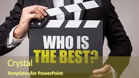  Presentation with best award - PPT theme enhanced with movie award - who is the best background and a tawny brown colored foreground