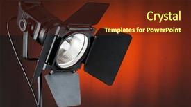  Presentation with projector - Colorful theme enhanced with movie background - projector lights wtih space backdrop and a tawny brown colored foreground