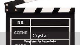  Presentation with movie - Cool new theme with movie-board-clapperboard-for-film backdrop and a dark gray colored foreground
