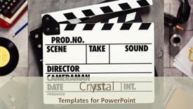  Presentation with clapboard - Colorful theme enhanced with movie-clapboard-or-clapper backdrop and a lemonade colored foreground