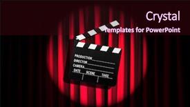  Presentation with movie curtain - PPT theme consisting of video curtains - movie clapper board against curtain background and a wine colored foreground