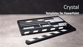  Presentation with clapper - Theme with movie-clapper-board-or-clapperboard background and a dark gray colored foreground