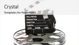  Presentation with film reel - Presentation theme featuring film reel on white background background and a white colored foreground