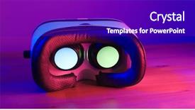  Presentation with light pink - Cool new slide set with movie clip - virtual reality device with purple backdrop and a violet colored foreground