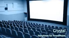  Presentation with movie - Slide set consisting of movie curtain - cinema background and a ocean colored foreground