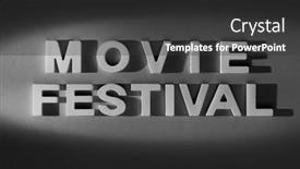  Presentation with white letters - PPT layouts consisting of movie-festival-old-movie-style background and a dark gray colored foreground