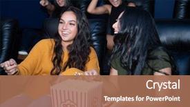  Presentation with movie theater - Theme consisting of movie in their home theater background and a coral colored foreground
