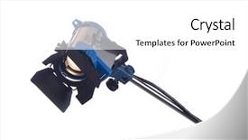 Presentation with lighting - Presentation theme having movie lights - lighting equipment one lamp lit background and a white colored foreground