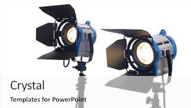 Presentation with lamps - Amazing presentation having movie lights - lighting equipment two lamps lit backdrop and a white colored foreground