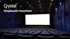  Presentation with cinema - Audience pleasing presentation consisting of movie night - hall of cinema backdrop and a black colored foreground