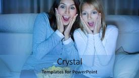  Presentation with true beauty - Cool new presentation theme with movie night - mother with daughter watching tv backdrop and a teal colored foreground