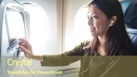  Presentation with movie - Cool new PPT theme with woman watching movie on entertainment backdrop and a tawny brown colored foreground