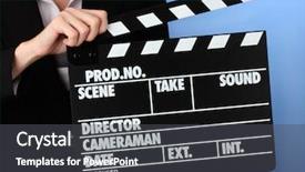  Presentation with clapper - Presentation theme consisting of movie production clapper board background and a  colored foreground