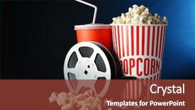  Presentation with paper cups - Slide deck consisting of movie reel paper cups background and a tawny brown colored foreground