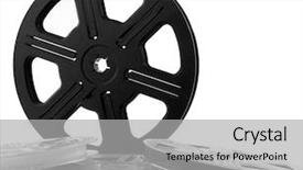  Presentation with movie reels - Presentation design consisting of movie reels with movies isolated background and a light gray colored foreground