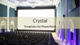  Presentation with movie screen - Audience pleasing theme consisting of movie screen - cinema backdrop and a soft green colored foreground