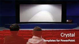  Presentation with movie - Amazing presentation having movie screen - couple in cinema backdrop and a tawny brown colored foreground