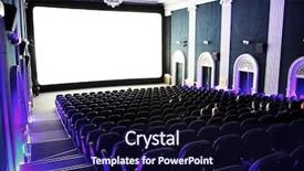  Presentation with movie screen - Cool new slide deck with movie screen - people in a cinema backdrop and a wine colored foreground