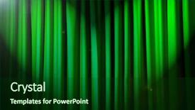  Presentation with curtains - PPT layouts enhanced with brightly lit curtains in theatre background and a forest green colored foreground