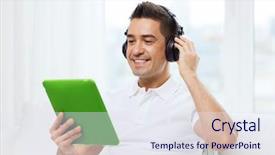  Presentation with technology learning - PPT layouts having movie song - technology people lifestyle and distance background and a sky blue colored foreground