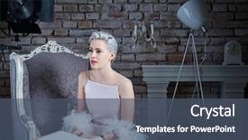  Presentation with prepared salads - Presentation theme consisting of movie star - beautiful actress prepared for filming background and a ocean colored foreground