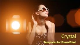  Presentation with movie studio - Amazing theme having movie star - studio portrait of beautiful woman backdrop and a tawny brown colored foreground