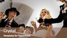  Presentation with champagne - PPT theme featuring movie star - superstar drinking champagne and lots background and a tawny brown colored foreground