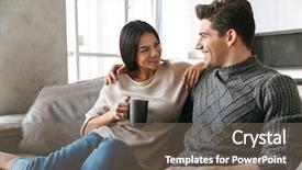  Presentation with theripist couch - Audience pleasing PPT layouts consisting of movie teathe - happy young couple sitting backdrop and a violet colored foreground