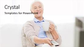  Presentation with technology old vintage television - Amazing slide deck having movie teathe - technology television age and people backdrop and a  colored foreground