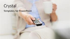  Presentation with television watching - Audience pleasing presentation design consisting of movie teathe - technology television age and people backdrop and a lemonade colored foreground