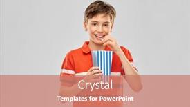  Presentation with movie theater - Presentation consisting of movie-theater-cinema-and-people background and a coral colored foreground