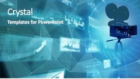  Presentation with tunnel - Amazing PPT theme having movie themes - angular tunnel design against various backdrop and a teal colored foreground