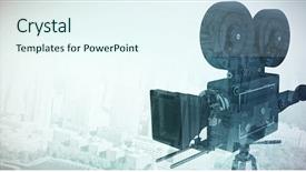  Presentation with movie - Audience pleasing slides consisting of movie themes - close-up of flim camera backdrop and a sky blue colored foreground