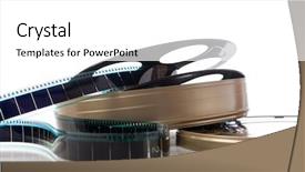  Presentation with movie reel - Presentation consisting of movie themes - container of film strip film background and a  colored foreground