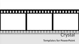  Presentation with film - Colorful slides enhanced with movie themes - frames of photographic film seamless backdrop and a light gray colored foreground