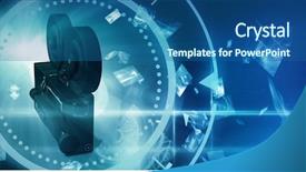  Presentation with blue abstract - Colorful PPT theme enhanced with movie themes - interface against abstract image backdrop and a ocean colored foreground