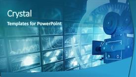  Presentation with generated image fractal geometry chaos - Slides having movie themes - interface against digitally generated image background and a ocean colored foreground