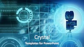  Presentation with television - Amazing slide deck having movie themes - interface against generated image backdrop and a teal colored foreground