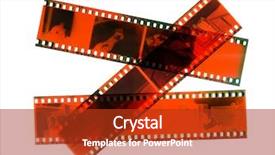  Presentation with old film - Amazing presentation having movie themes - old photographic film isolated backdrop and a crimson colored foreground