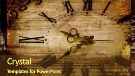  Presentation with old film - Slides featuring movie times - old clock face grunge film background and a tawny brown colored foreground