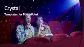  Presentation with movie - Colorful presentation design enhanced with movie with little sparkling star backdrop and a navy blue colored foreground