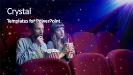  Presentation with movie - Audience pleasing presentation design consisting of movie with little sparkling star backdrop and a navy blue colored foreground