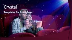  Presentation with movie - Colorful presentation theme enhanced with movie with little sparkling star backdrop and a navy blue colored foreground