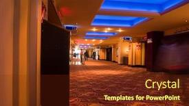  Presentation with movies - PPT theme having movies-theater-hallway-more background and a tawny brown colored foreground