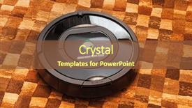  Presentation with vacuum cleaner robot - Audience pleasing slides consisting of robotic vacuum cleaner on carpet backdrop and a  colored foreground