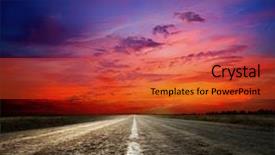  Presentation with moving - Cool new presentation theme with moving ahead - along the road backdrop and a red colored foreground