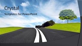  Presentation with asphalt - Amazing slide set having moving ahead - asphalt road backdrop and a  colored foreground