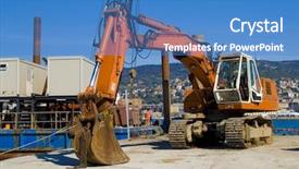  Presentation with sea games 2018 - PPT layouts enhanced with moving back grounds - escavator working in a inustrial background and a teal colored foreground