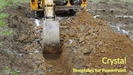  Presentation with bulldozer - Cool new presentation with moving back grounds - yellow building bulldozer scooping dirt backdrop and a  colored foreground